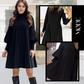 🌈Christmas Sales - 49% OFF🎉Women's Plus Size Lantern Sleeve Stand Collar Dress👗