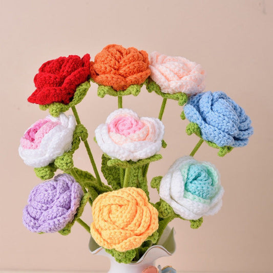 Handmade Crochet Roses & Tulips Flowers