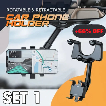 🔥Hot Sale🔥 (2 PCS & 35% OFF) 💯 Rearview Holder 📱 Rotatable and Retractable Car Phone Holder